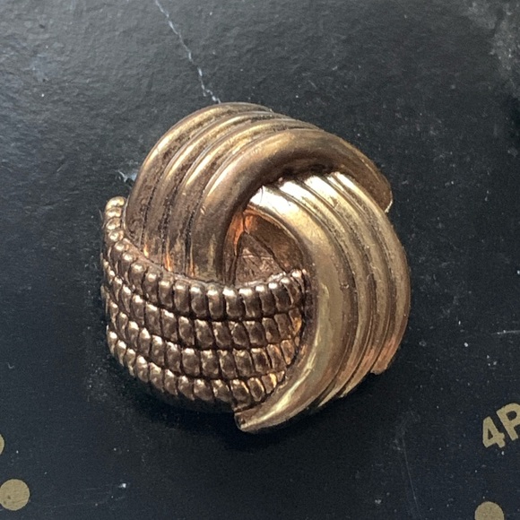 Vintage Light Weight Brass Tone Metal Button Covers Set of 3 - Picture 2 of 3